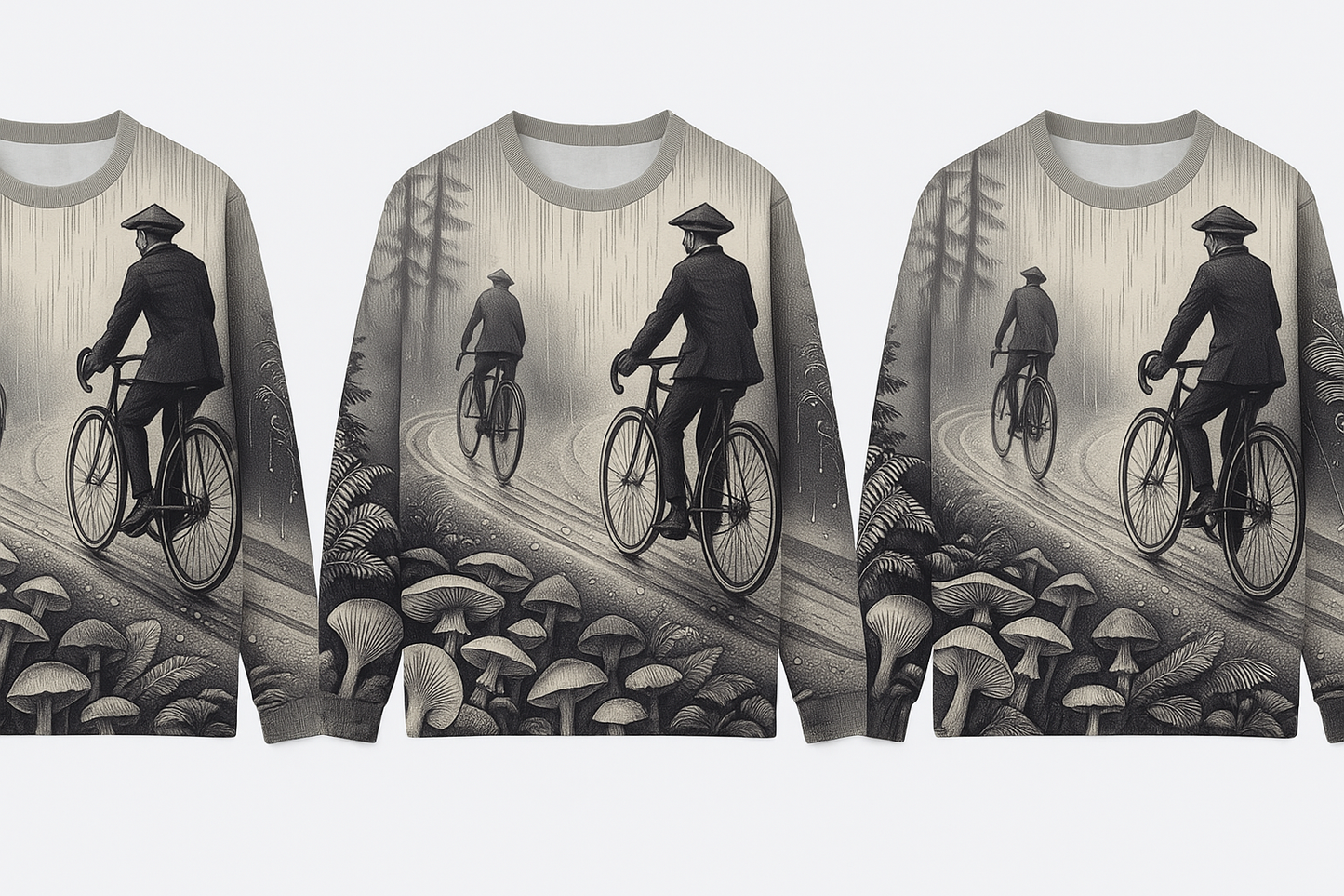 Vintage bike ride in the rain - bike rider jacket