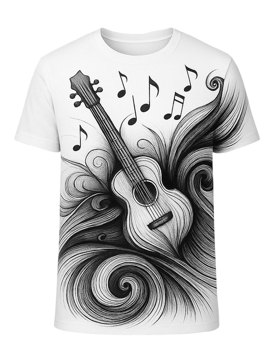 Guitar in wind tee