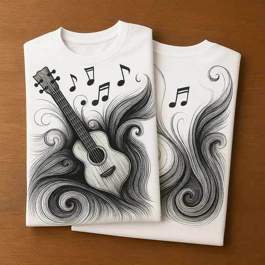 Guitar in wind tee