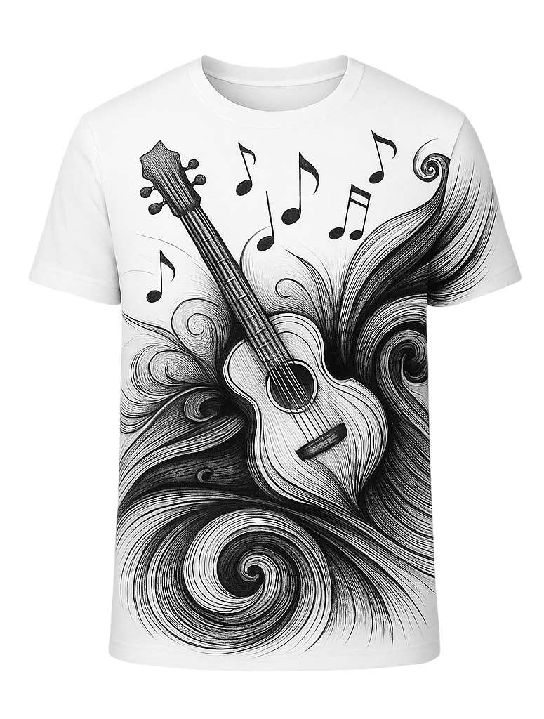 Guitar in wind tee