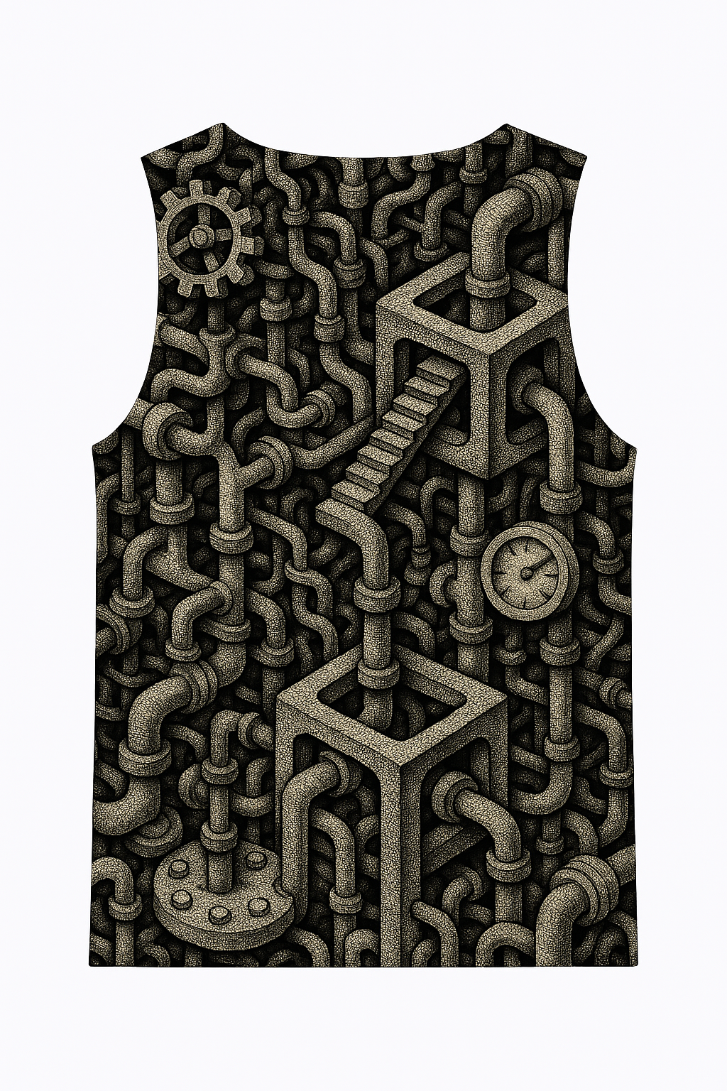 An intricate sleeveless tee